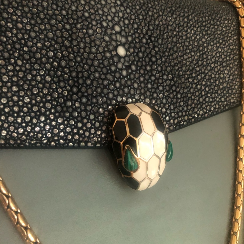 BVLGARI serpenti forever Galuchat medium flap bag - Picture 3 of 11